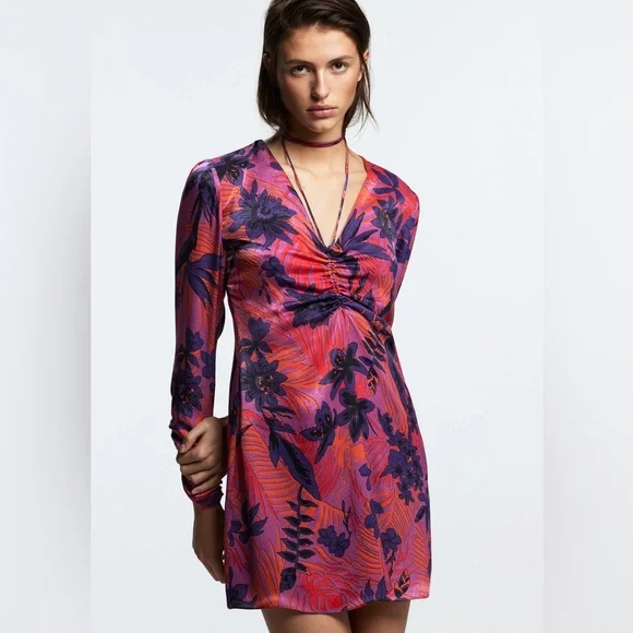 ZARA FLORAL DRESS SIZE S - Picture 2 of 10